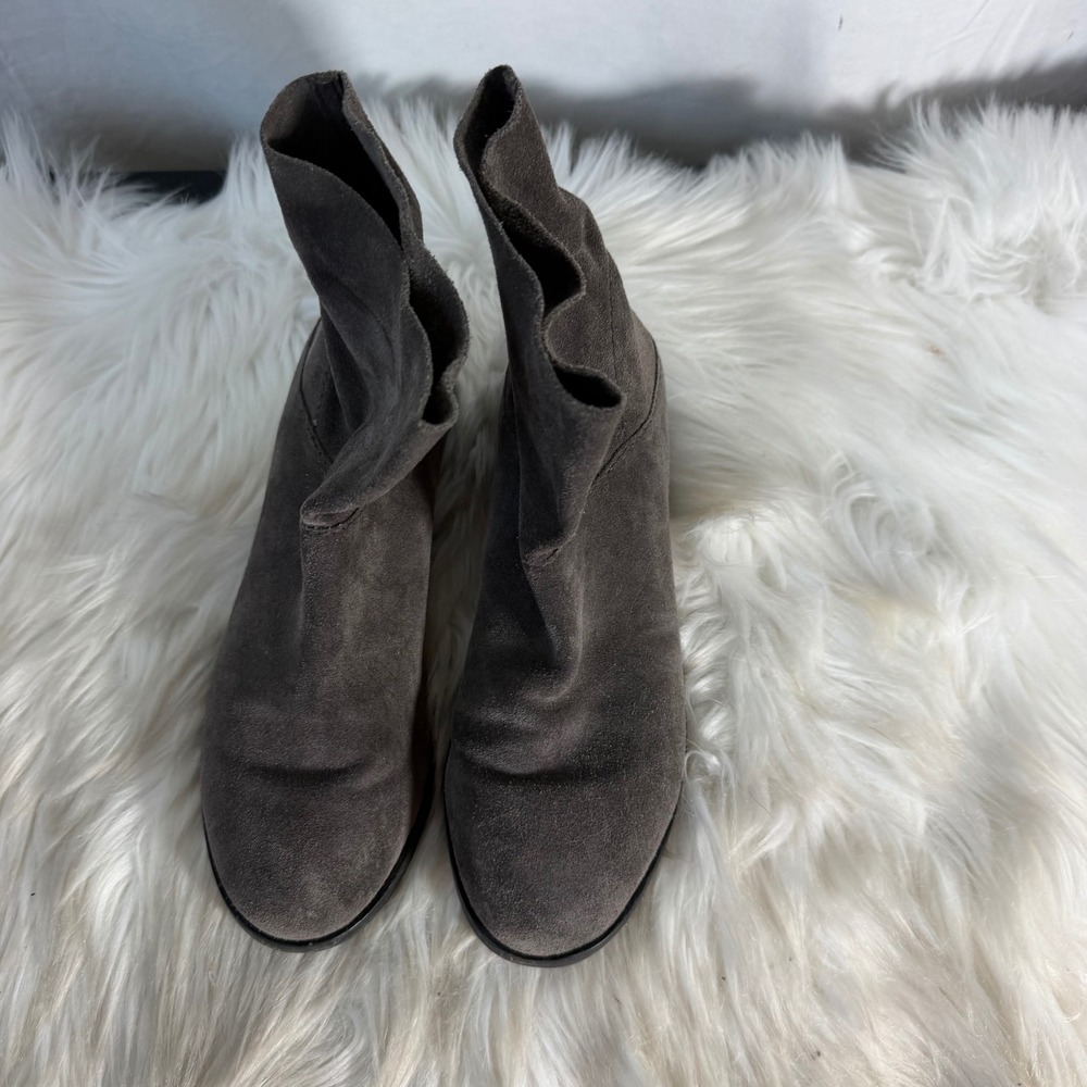 Eileen Fisher Grey Suede Slouchy Ankle Boots Vero Cuoio Made in Italy Size 6 - Picture 2 of 5